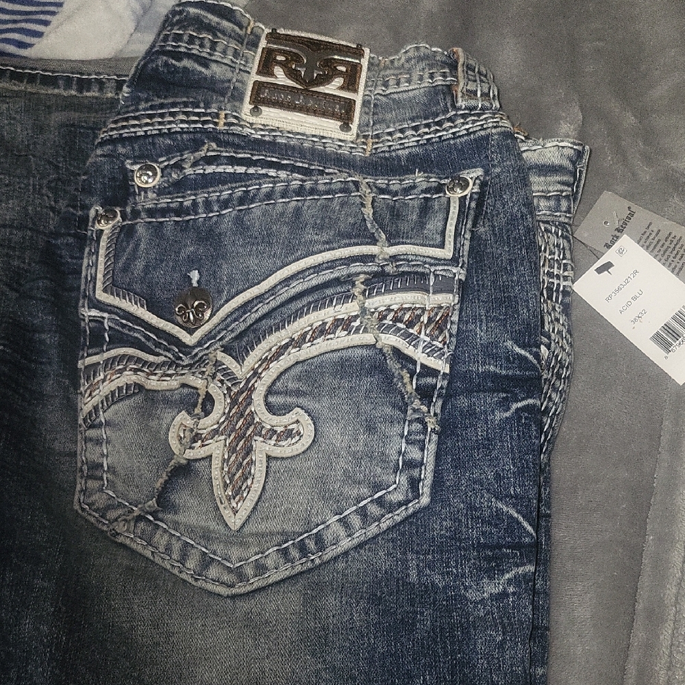 NWT Rock Revival Dark Blue Straight Jeans